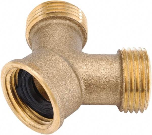 ANDERSON METALS - 3/4 GHT Garden Hose F x M x M Garden Hose Y - Zinc, Female Hose to Male Hose to Male Hose Connector - Exact Industrial Supply