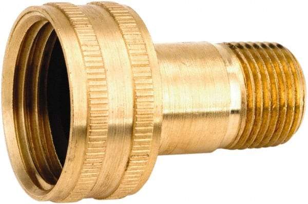 ANDERSON METALS - 3/4 FGHT & 1/4 MPT Garden Hose Female x MIP Swivel - Lead Free Brass, Female Hose to Male Pipe Swivel Connector - Exact Industrial Supply