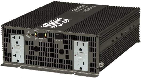 Tripp-Lite - 4 Connection, 12 VDC Input, 120 VAC Output, 6,000 Peak Wattage, Surface Mount Power Inverter - 10-1/2" Wide x 4" Deep x 4" High, 3,000 Watt Continuous Output Power, Fan Cooled - Exact Industrial Supply