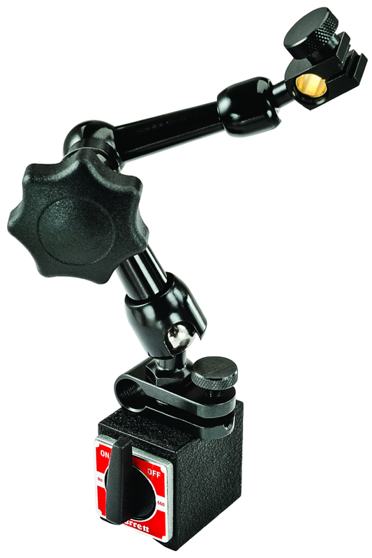 #660 - 1-3/16 x 1-9/16 x 1-3/8" Base Size  - Power On/Off with Triple-Jointed Arm - Magnetic Base Indicator Holder - Exact Industrial Supply