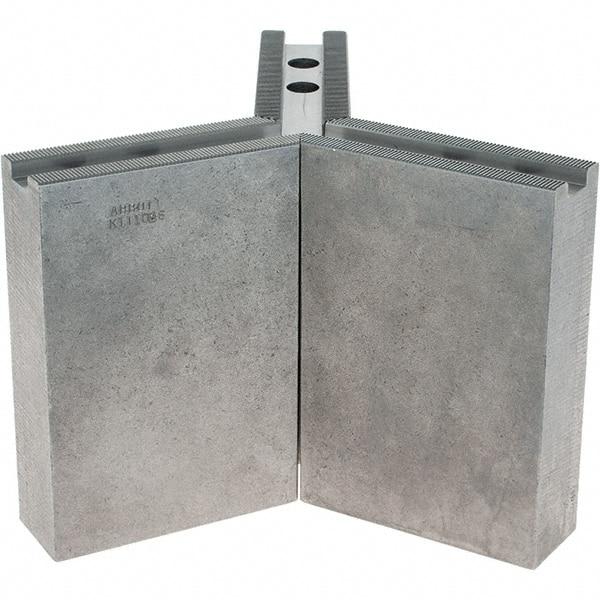 Abbott Workholding Products - 1.5mm x 60° Serrated Attachment, Square Soft Lathe Chuck Jaw - 3 Jaws, Steel, 1.1811" Btw Mount Hole Ctrs, 4-1/2" Long x 1-1/2" Wide x 6" High, 0.6299" Groove, 0.4724" & 12mm Fastener - Exact Industrial Supply