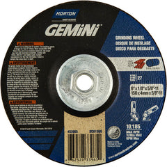 6 × 1/8 × 5/8 - 11″ Gemini Long Life Grinding Wheel A 24 T Type 27 - Exact Industrial Supply