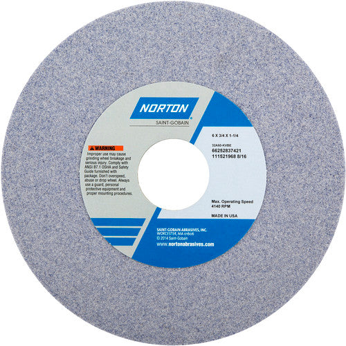 6″ × 3/4″ × 1-1/4″ 32A Toolroom Wheel Type 01 Straight 60 Grit Aluminum Oxide