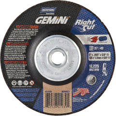 5″ × 0.045″ × 5/8″-11 Gemini Non-Woven Depressed Center Wheel Type 27 24 Grit - Exact Industrial Supply