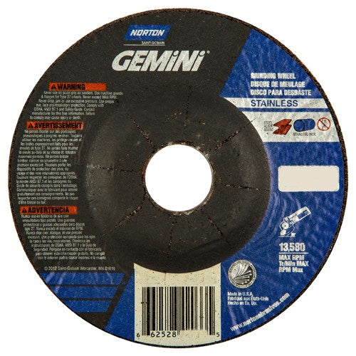 4-1/2″ × 1/4″ × 7/8″ Gemini Non-Woven Depressed Center Wheel Type 27 30 Grit - Exact Industrial Supply