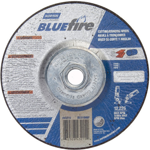 5 × 1/8 × 5/8 - 11″ BlueFire Grinding Wheel ZA 30 U Type 27 - Exact Industrial Supply