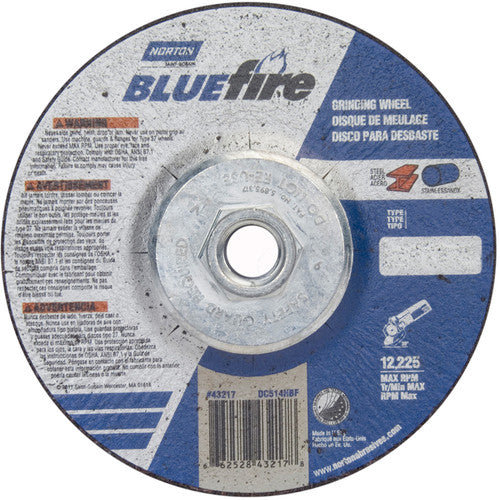 5 × 1/4 × 5/8 - 11″ BlueFire Grinding Wheel ZA 24 S Type 27 - Exact Industrial Supply