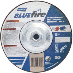7 × 1/8 × 5/8 - 11″ BlueFire Grinding Wheel ZA 30 U Type 27 - Exact Industrial Supply