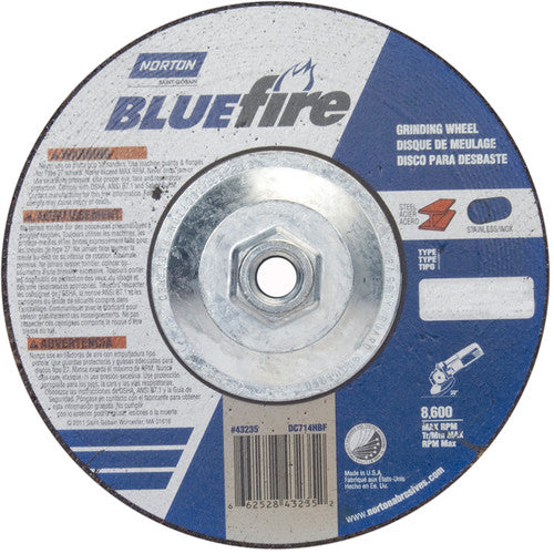 7 × 1/4 × 5/8 - 11″ BlueFire Grinding Wheel ZA 24 S Type 27 - Exact Industrial Supply