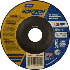 4-1/2″ × 1/8″ × 7/8″ NorZon Plus Non-Woven Depressed Center Wheel Type 27 - Exact Industrial Supply