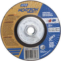 4-1/2″ × 1/4″ × 5/8″ NorZon Plus Non-Woven Depressed Center Wheel Type 27 - Exact Industrial Supply