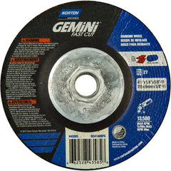 4-1/2 × 1/4 × 5/8 - 11″ Gemini Fast Cut Grinding Wheel A 24 N BDA Type 27 - Exact Industrial Supply