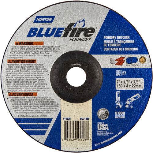 7″ × 1/8″ × 7/8″ BlueFire Non-Woven Depressed Center Wheel Type 27 24 Grit - Exact Industrial Supply