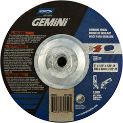 7 × 1/8 × 5/8 - 11″ Gemini Long Life Grinding Wheel A 24 R Type 27 - Exact Industrial Supply