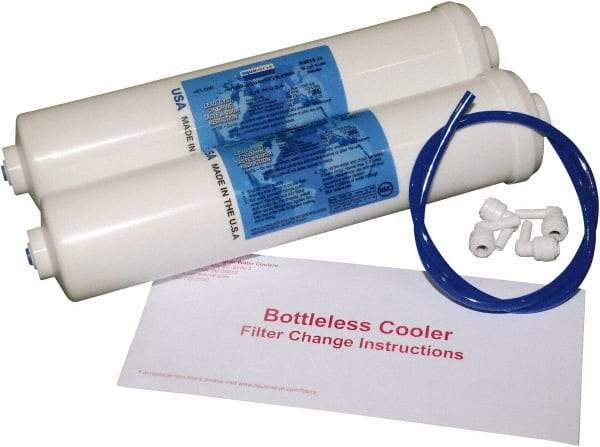 Aquaverve - 2-1/2" OD, 1µ, Carbon Block Inline (Quick Connect Fittings) Cartridge Filter - 12" Long, Reduces Chlorine, Tastes, Odors, VOCs & Cysts - Exact Industrial Supply