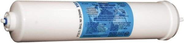 Aquaverve - 2-1/2" OD, 1µ, Mesh Multifilament Polyester Universal Drinking Water Carbon Block Cartridge Filter - 12" Long, Reduces Chlorine, Tastes, Odors, VOCs & Cysts - Exact Industrial Supply