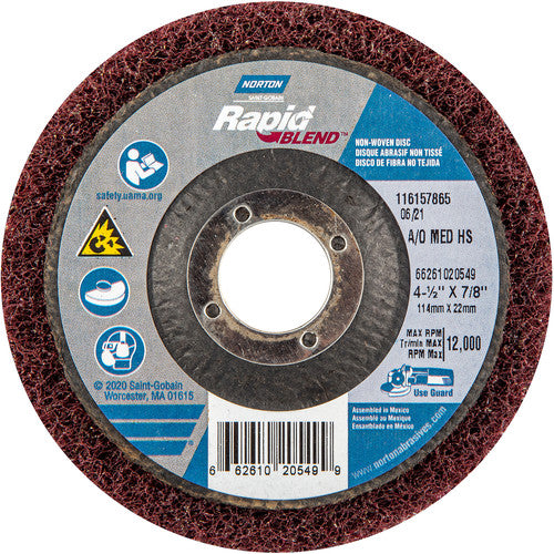 4-1/2″ × 7/8″ Rapid Prep Depressed Center Finishing Wheel 150-180 Grit Aluminum Oxide - Exact Industrial Supply