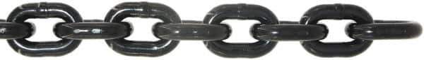 Value Collection - 9/32" Welded Alloy Chain - 3,500 Lb Capacity, Grade 80, 25' Long, Black Lacquer Finish - Exact Industrial Supply