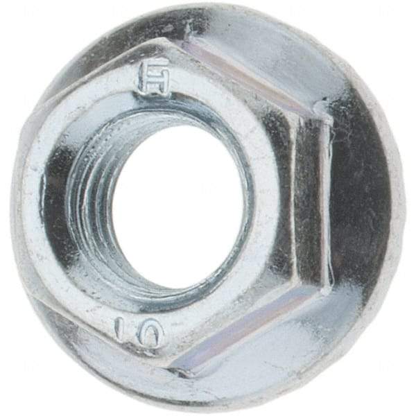 Value Collection - M8, 17.5mm Flange Diam, 8mm High, 12mm Across Flats, Flange Nut - Steel, Zinc-Plated Finish, JIS B 1190 - Exact Industrial Supply