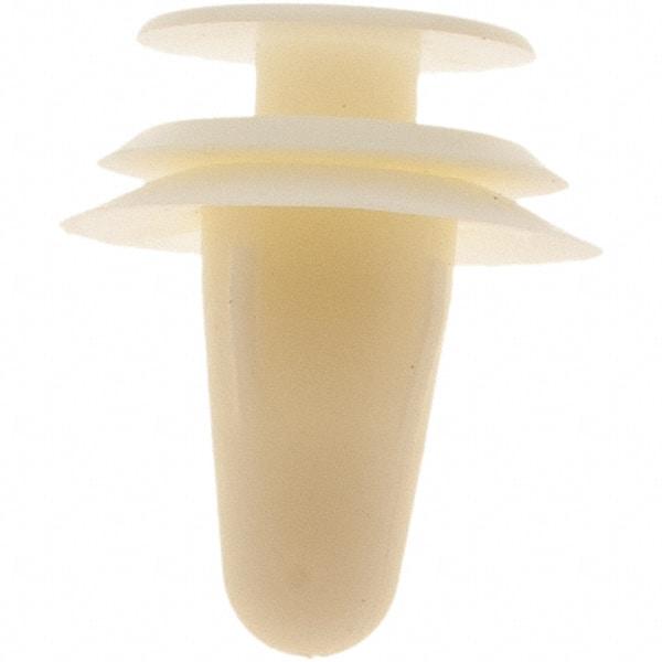 Value Collection - 8mm Hole Diam, 20.5mm OAL, Ratchet Shank, Nylon Panel Rivet - 14mm Length Under Head, 8mm Material Thickness - Exact Industrial Supply