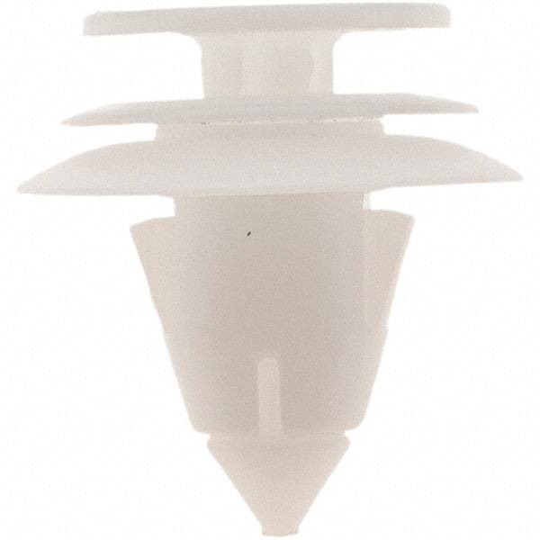 Value Collection - 9mm Hole Diam, 21mm OAL, Ratchet Shank, Nylon Panel Rivet - 15mm Length Under Head, 9mm Material Thickness - Exact Industrial Supply