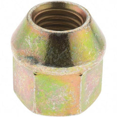 Value Collection - M12-1.5 Zinc Finish Wheel Nut - 19mm Hex, 23mm Overall Length, 60° Seat Angle - Exact Industrial Supply