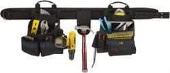 CLC - 29 to 46" Waist Tool Belt - 17 Pocket, 28" Wide, Black/Blue, Polyester - Exact Industrial Supply