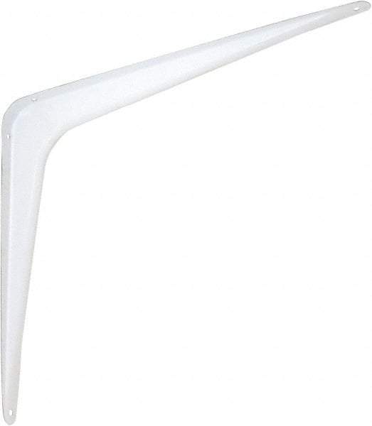 National Mfg. - 100 Lb Capacity, White Shelf Brackets - 12" Long x 14" High x 1.9" Wide - Exact Industrial Supply