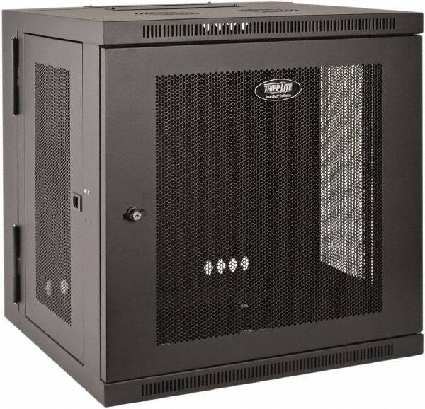 Tripp-Lite - 23-1/2" Overall Width x 12" Rack Height x 21-5/8" Overall Depth Data Cable Enclosure - 200 Lb Capacity, Black - Exact Industrial Supply
