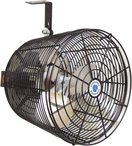 Schaefer Ventilation Equipment - 12" Blade, 1/10 hp, 1,470 CFM, Variable Speed Industrial Circulation Fan - Ceiling Mount, 1 Speed - Exact Industrial Supply