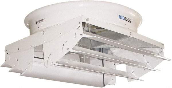 Schaefer Ventilation Equipment - 72" Blade, 3 hp, 10,000 & 64,500 CFM, Variable Speed Industrial Circulation Fan - Fan Head Only, 1 Speed - Exact Industrial Supply