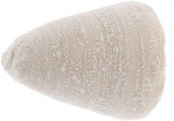 Value Collection - 3" Diam, 1/4" Shank Diam, Taper Shaped Mounted Bob - Hard Density, 3" Head Length, 2-1/2" Shank Length, Cotton Muslin - Exact Industrial Supply