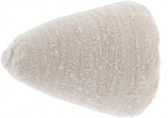 Value Collection - 3" Diam, 1/4" Shank Diam, Taper Shaped Mounted Bob - Hard Density, 3" Head Length, 2-1/2" Shank Length, Cotton Muslin - Exact Industrial Supply