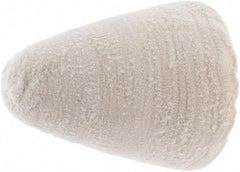 Value Collection - 3-1/2" Diam, 1/4" Shank Diam, Taper Shaped Mounted Bob - Medium Density, 3-1/2" Head Length, 2-1/2" Shank Length, Cotton Muslin - Exact Industrial Supply