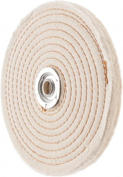 Value Collection - 6" Diam x 1/2" Thick Unmounted Buffing Wheel - 50 Ply, Polishing, 1" Arbor Hole, Hard Density - Exact Industrial Supply
