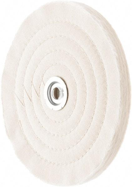 Value Collection - 8" Diam x 1/2" Thick Unmounted Buffing Wheel - 50 Ply, Polishing, 1" Arbor Hole, Medium Density - Exact Industrial Supply