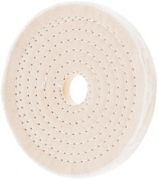 Value Collection - 6" Diam x 1/2" Thick Unmounted Buffing Wheel - 50 Ply, Polishing, 1" Arbor Hole, Hard Density - Exact Industrial Supply