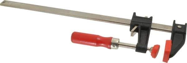Bessey - 12" Capacity, 2-1/2" Throat Depth Cast Iron Bar Clamp - 600 Lb Clamping Pressure, 16" OAL - Exact Industrial Supply