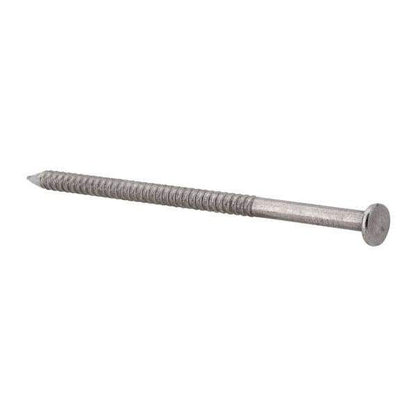 Made in USA - 16D, 8 Gauge, 3-1/2" OAL Common Nails - Ring Shank, 18-8 Stainless Steel - Exact Industrial Supply