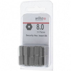 Wiha - 8mm Hex Screwdriver Bit - 1/4" Drive, 1" OAL - Exact Industrial Supply