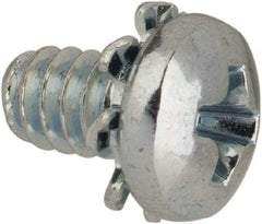 Value Collection - #4-40 UNC, 3/16" Length Under Head Phillips Drive Machine Screw - Pan Head, Grade J82 Steel, Zinc-Plated Finish, External Tooth - Exact Industrial Supply