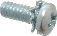 Value Collection - #4-40 UNC, 5/16" Length Under Head Phillips Drive Machine Screw - Pan Head, Grade J82 Steel, Zinc-Plated Finish, External Tooth - Exact Industrial Supply