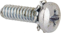 Value Collection - #4-40 UNC, 3/8" Length Under Head Phillips Drive Machine Screw - Pan Head, Grade J82 Steel, Zinc-Plated Finish, External Tooth - Exact Industrial Supply
