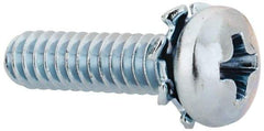 Value Collection - #4-40 UNC, 7/16" Length Under Head Phillips Drive Machine Screw - Pan Head, Grade J82 Steel, Zinc-Plated Finish, External Tooth - Exact Industrial Supply