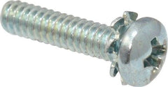 Value Collection - #4-40 UNC, 1/2" Length Under Head Phillips Drive Machine Screw - Pan Head, Grade J82 Steel, Zinc-Plated Finish, External Tooth - Exact Industrial Supply
