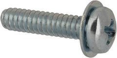 Value Collection - #4-40 UNC, 1/2" Length Under Head Phillips Drive Machine Screw - Pan Head, Grade J82 Steel, Zinc-Plated Finish, Internal Tooth - Exact Industrial Supply
