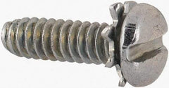 Value Collection - #4-40 UNC, 3/8" Length Under Head Slotted Drive Machine Screw - Pan Head, Grade J82 Steel, Zinc-Plated Finish, External Tooth - Exact Industrial Supply