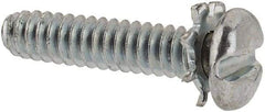 Value Collection - #4-40 UNC, 1/2" Length Under Head Slotted Drive Machine Screw - Pan Head, Grade J82 Steel, Zinc-Plated Finish, External Tooth - Exact Industrial Supply