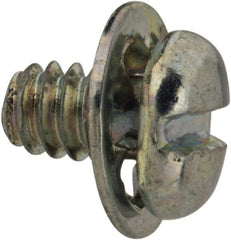 Value Collection - #4-40 UNC, 3/16" Length Under Head Slotted Drive Machine Screw - Pan Head, Grade J82 Steel, Zinc-Plated Finish, Internal Tooth - Exact Industrial Supply