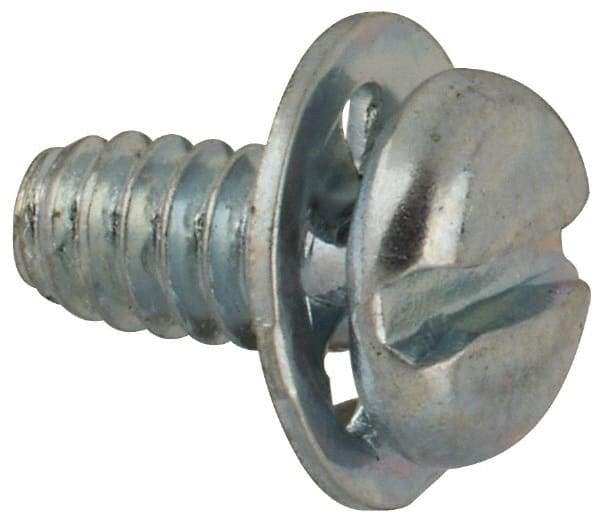 Value Collection - #4-40 UNC, 1/4" Length Under Head Slotted Drive Machine Screw - Pan Head, Grade J82 Steel, Zinc-Plated Finish, Internal Tooth - Exact Industrial Supply